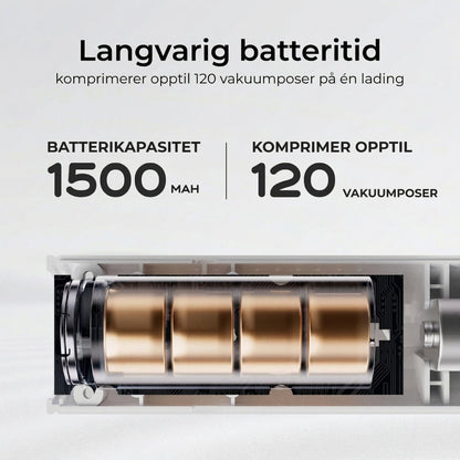 TurboVac Pro™ - 9 vakuumposer + oppladbar pumpe – perfekt for reise