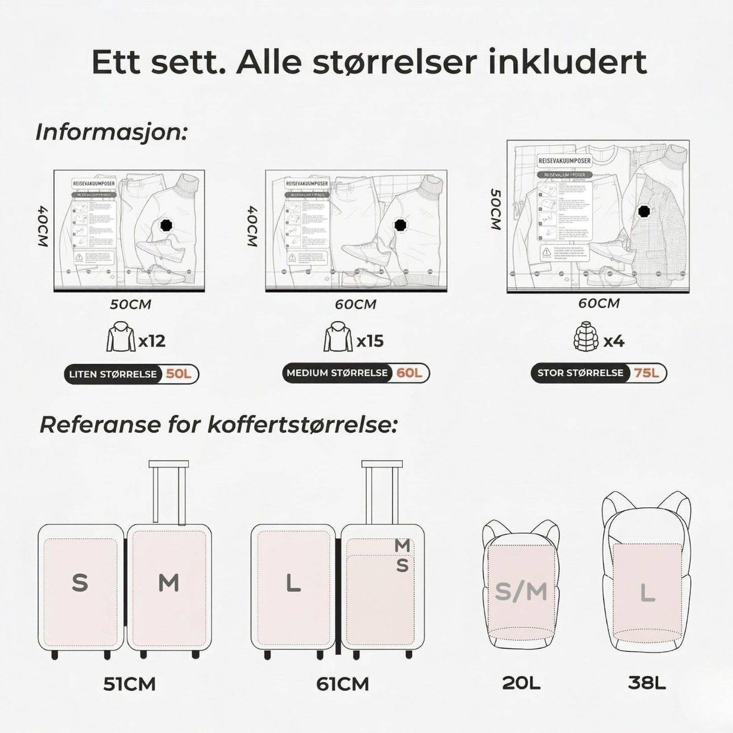 TurboVac Pro™ - 9 vakuumposer + oppladbar pumpe – perfekt for reise